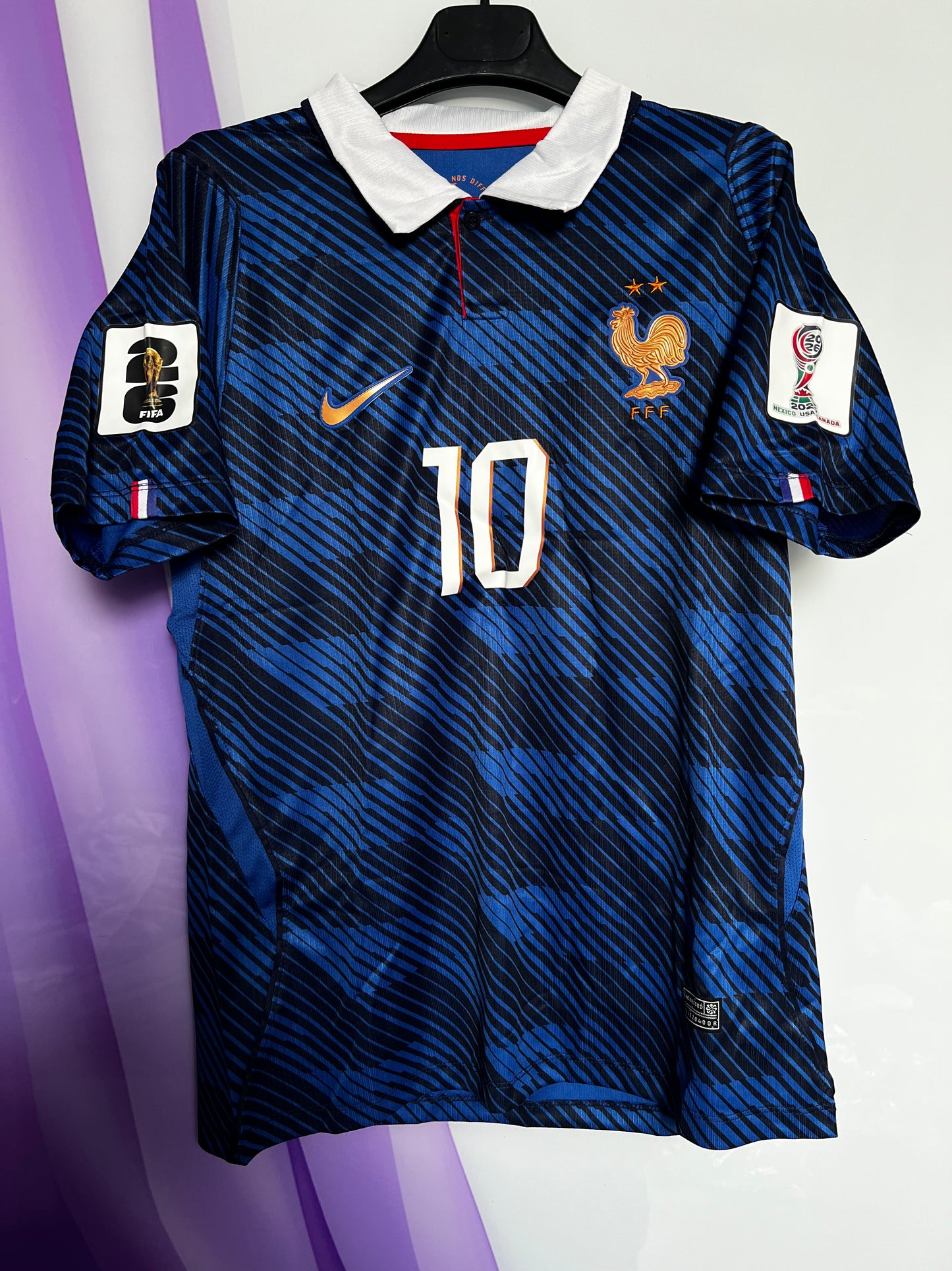 Tricou fotbal – Fan Edition Franța- Mbappe-Albastru