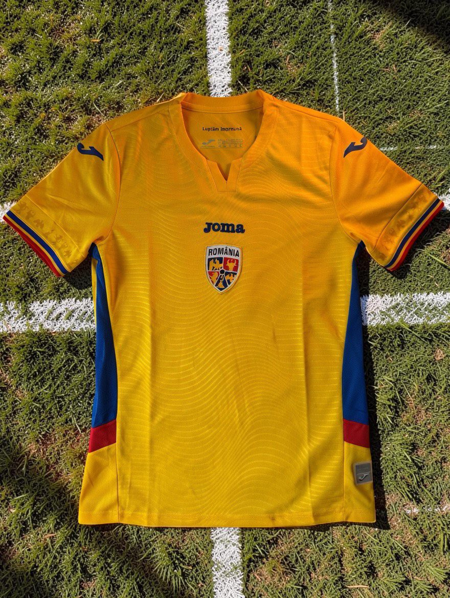 Tricou fotbal – Fan Edition România- Galben