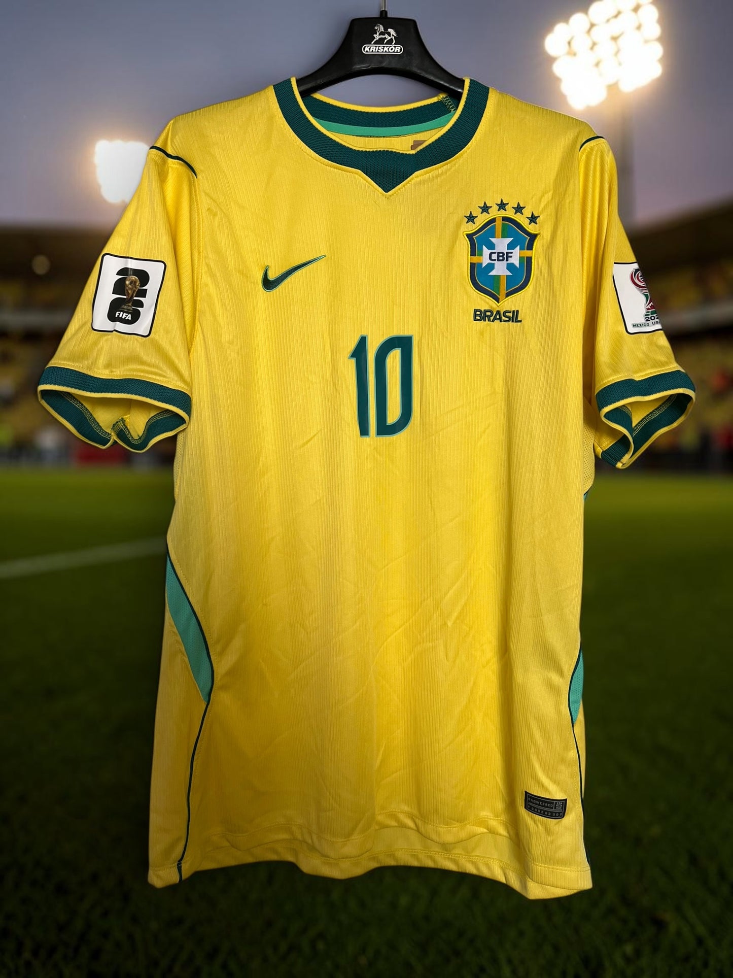 Tricou fotbal – Fan Edition Brazilia- Vini Jr-Galben