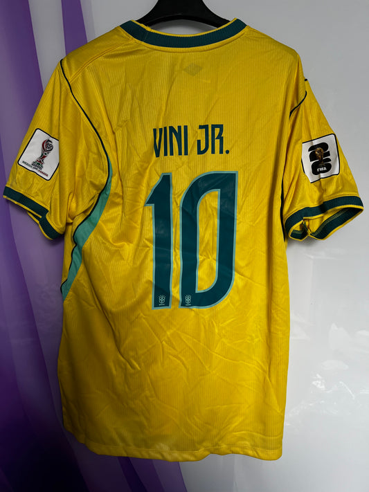 Tricou fotbal – Fan Edition Brazilia- Vini Jr-Galben