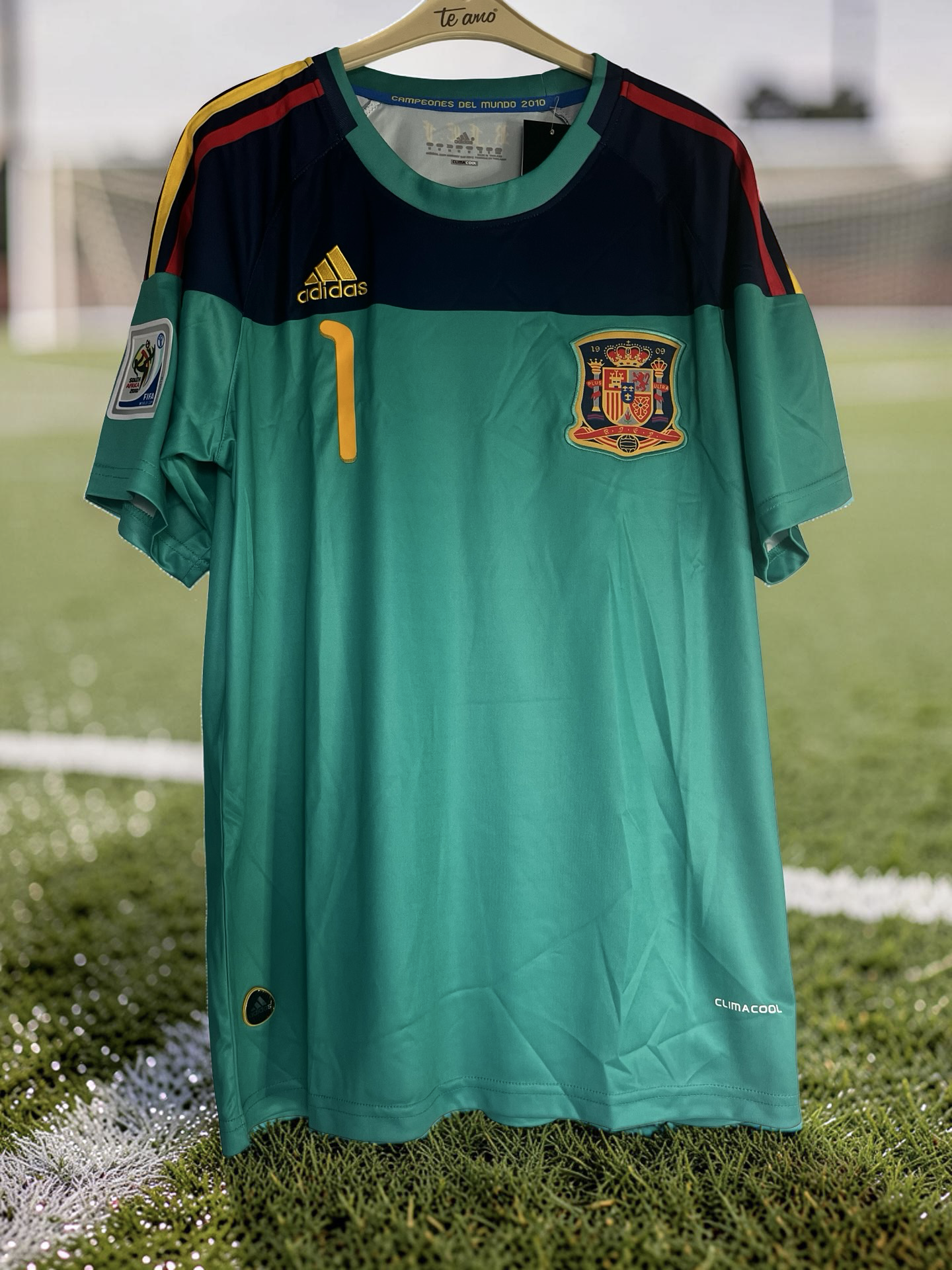 Tricou fotbal – Fan Edition Spania- Casillas- Turcoaz