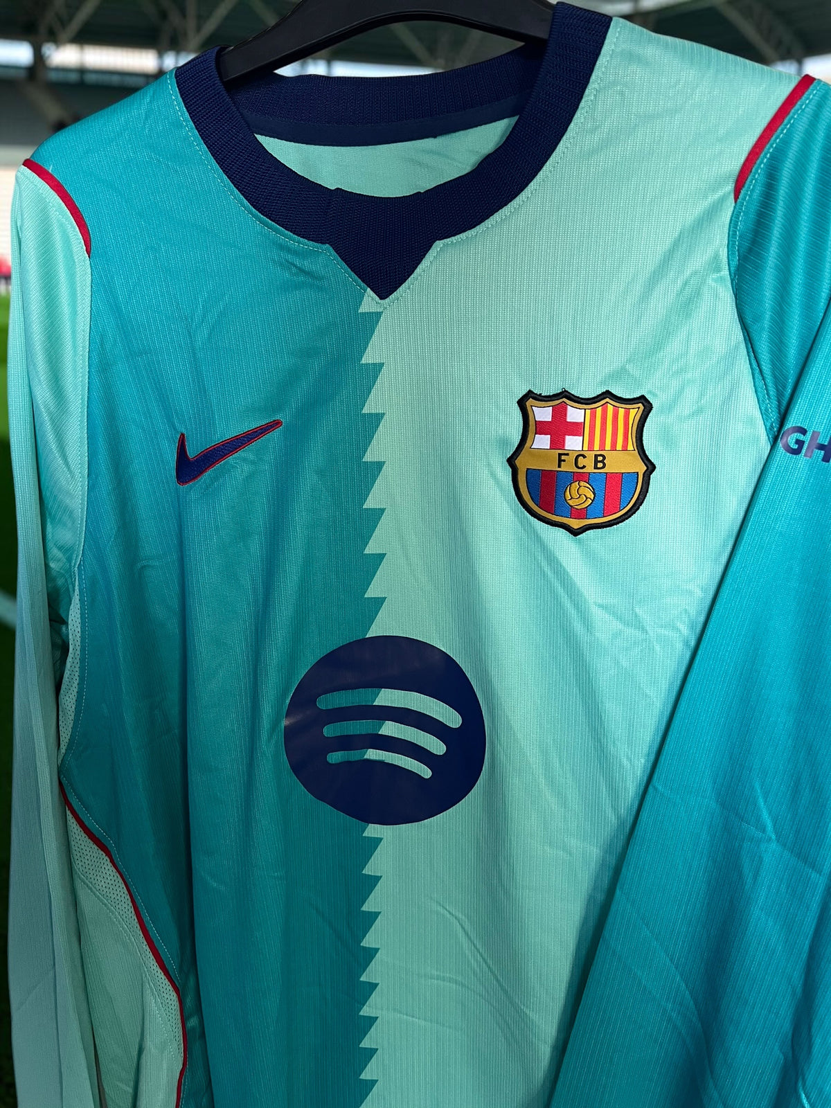 Tricou de fotbal - Ediție de fan Barcelona albastru mânecă lungă