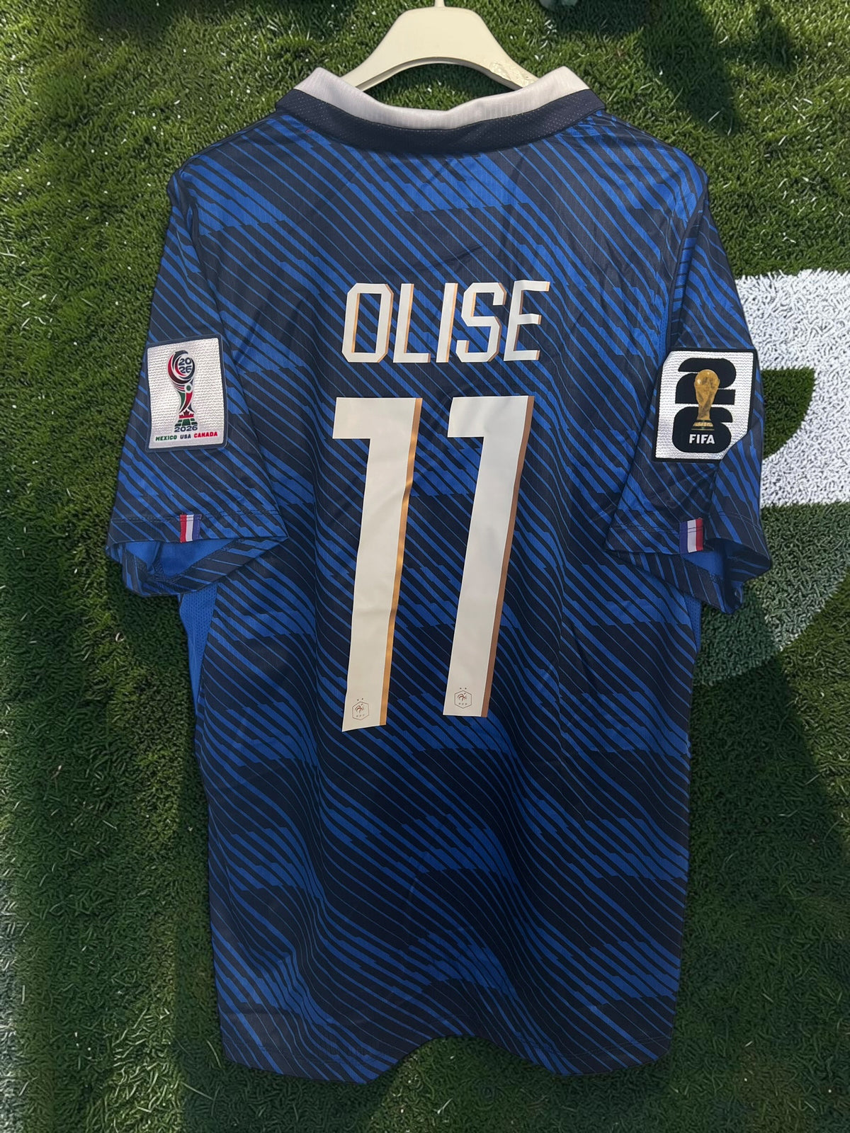 Tricou fotbal – Fan Edition Franța- Olise-Albastru